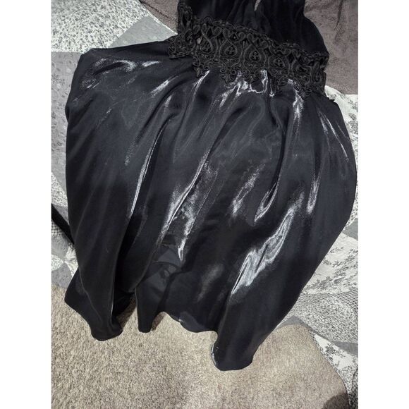 Susan Roselli For Vijack Metallic Black Formal Lace Dress Women Size 12 Vintage - Picture 6 of 12